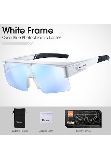 West Bıkıng Yp0703150 Erkekler Kadınlar İçin Polarize Spor Güneş Gözlüğü Pc Çerçeveli Bisiklet Güneş Gözlüğü - Beyaz
