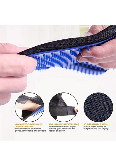 Skycity Yenilenmiş Versiyon: Yumuşak Masaj Ve Etkili Tüy Temizliği İçin Evcil Hayvan Eldiveni Mavi