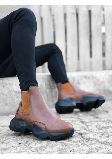 Ba0444 Bağcıksız Rahat Yüksek Taban Taba Erkek Spor Yarım Bilek Bot Çok Renkli