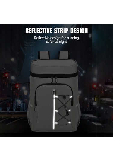 Teltree Outdoor Kamp Alüminyum Folyo Isı Yalıtımı Çanta Çift Katlı Büyük Buz Kutusu Piknik Sırt Çantası Logolu Özel Üretim Açık Gri