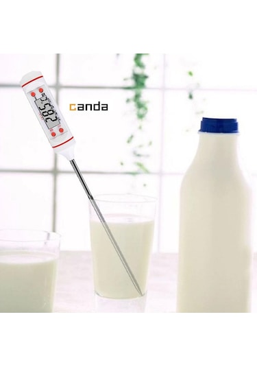 Tp101 Dijital Ekranlı Saplamalı Kalem Tip Yemek Gıda Termometresi Siyah