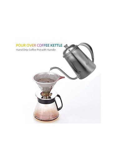 Leezsing Mutfak İçin Saplı Pour Over Kahve Çaydanlığı El Damlama Kahve Potu Pour Over Kahve Çay