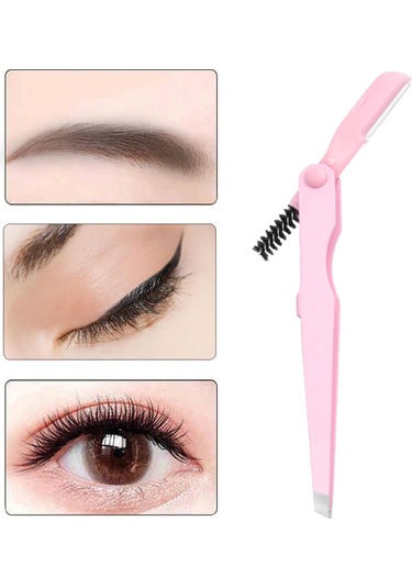 Homyl Kaş Cımbızı Paslanmaz Alet 4mm Düz Uçlu Cımbız Çok Pembe