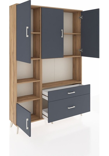 Arges Dolap 7 Raflı 2 Çekmeceli 5 Kapaklı 132x30x195 Çam-antrasit/antrasit Antrasıt/antrasıt Arges Dolap 7 Raflı 2 Çekmeceli 5 Kapaklı 132x30x195 Çam-antrasit/antrasit Antrasıt/antrasıt