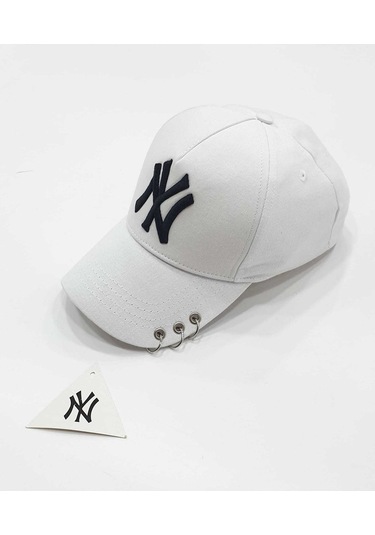 Suyutti Beyaz Unisex Ny New York Şapka Beyaz