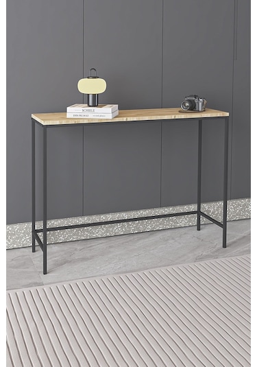 Canvas Meşe Metal Dresuar Siyah