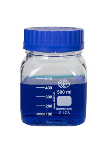 Simax Kare Otoklav Cam Şişe Geniş Ağız 500ml Kapaklı Şişe
