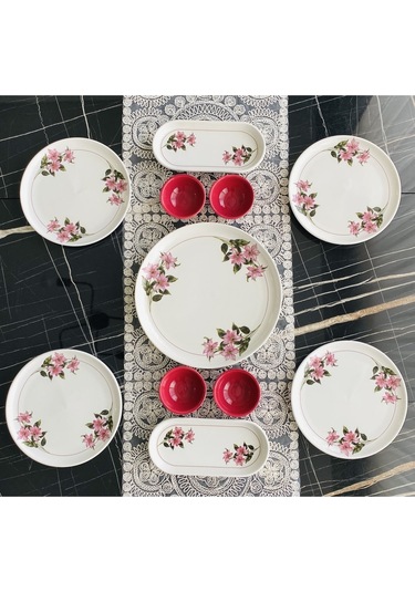 Kar Çiçeği 4 Kişilik 11 Parça Kahvaltı Takımı Vişne Çürüğü