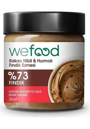 Wefood Kakao Nibli Hurmalı Fındık Ezmesi 200 gr