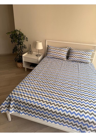 Üntaş Tek Lastiksiz Çarşaf Ve 1 Adet Yastik Kilifi Mavgri