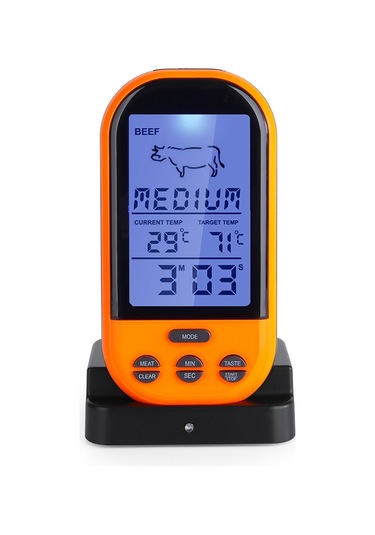 Konesam Kablosuz Mutfak Ve Barbekü Sıcaklık Ölçerü - 0-250 C Aralığı, 20-30m Alım Mesafesi Çok Renkli