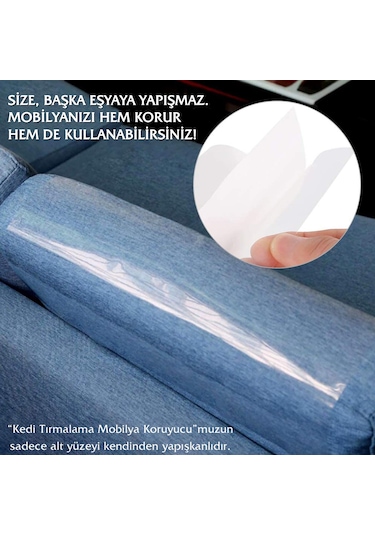 Pawaway Kedi Eğitim Bandı Tek Yüz Yapışkanlı Tırmalama Caydırıcı Koltuk Mobilya Koruyucu Şeffaf 25 x 45 CM 4 Adet