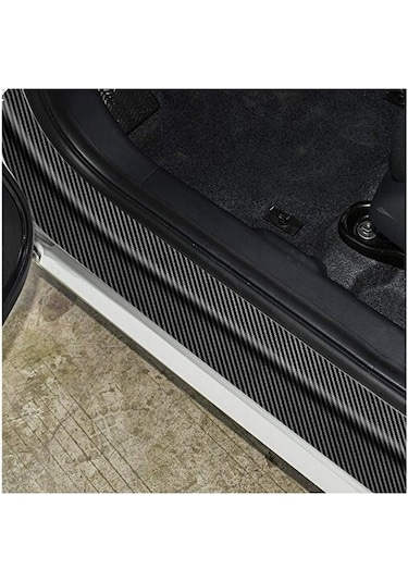 15cmx3mt Siyah Karbon Şerit Folyo Araç Kapı Direk Eşik Çıta Kap