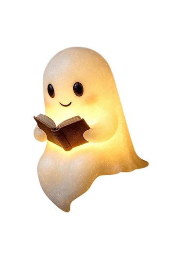 Sevimli Hayaletler Okuma Kitabı Lambası - Cadılar Bayramı, Masa Ve Oturma Odası Dekoru İçin Işıklı Hayalet Heykelleri, İç Mekan Ve Tatil Vurguları İçin Mükemmel - Happy Çok Renkli