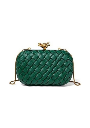 Trendooze Tianchishop Kadınlar İçin Altın Dokuma El Çantası Siyahımsı Yeşil Şık Boyut Siyah - Yeşil