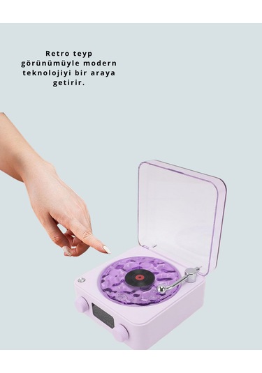 Retro Pikap Hoparlör Şarjlı Kablosuz Projektör Ve Gece Lambası