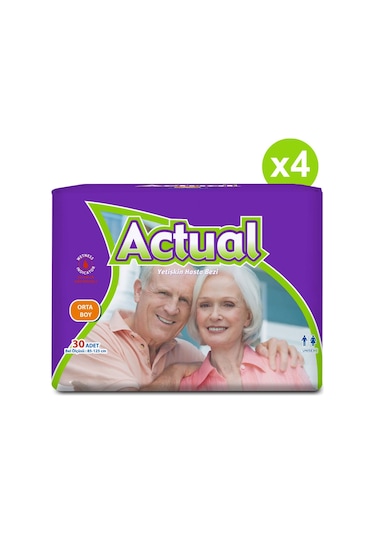Actual Yetişkin Hasta Bezi Medium Beden 4 x 30'Lu