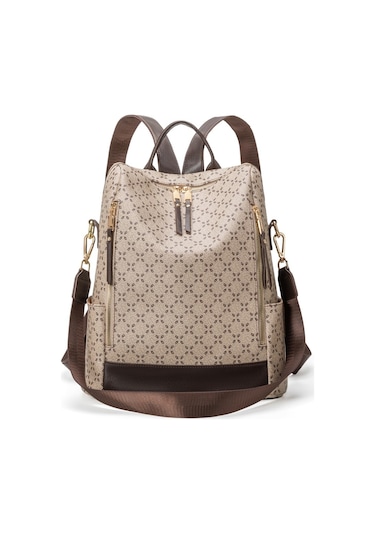 Arion G71 2'si 1 Arada Kadın Omuz ve Sırt Çantası Bej - Kahverengi