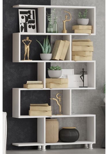 Decormet Nilüfer Kitaplık Beyaz Beyaz