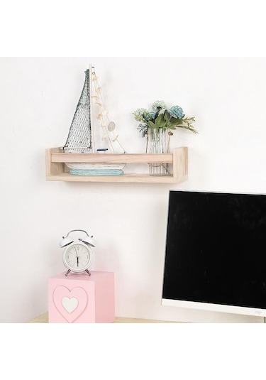 Kahverengi Ahşap Baharat Kavanoz Rafı Duvara Monte Şamandıra Rafları Kitap Kutusu Ekran Mutfak Depolama Rafı