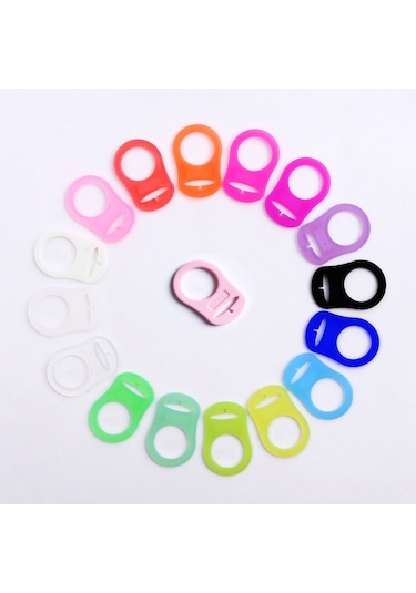 Sones 10 Adet Emzik Tutucu Klips Adaptörü Halka Düğme Stili Emzik Adaptörü C7
