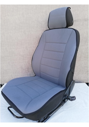 Terletmez Gri Renk Üniversal Oto Kılıf Koltuk Minderi Ön 2 Takım