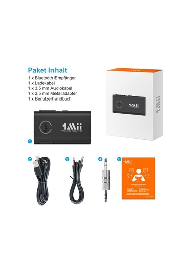 Lemestar Miilink Lm101 Bluetooth 5.0 Araç Alıcısı, El-işsiz Arama, Mikrofonlu, 280mah Pil, 20m Erişim Mesafesi