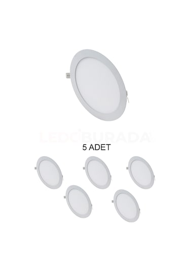 Cata Ct-5148 Slim Led Panel 15w Beyaz - 5 Li Paket Beyaz