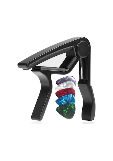 Lastvoice LCT-90BK Gitar Capo Metal Kapo Kaliteli 5 Adet Pena Hediye