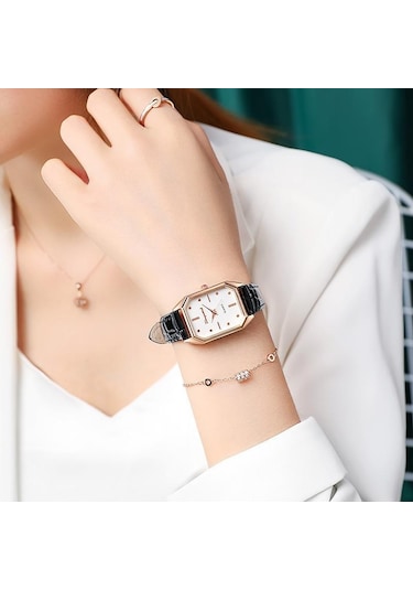 Yeşil Bayanlar Zarif Kuvars Saatler Moda Dikdörtgen Tasarım Kadın Kol Saatleri Eşi, Ailesi, Arkadaşı İçin En İyi Hediyeler Saat