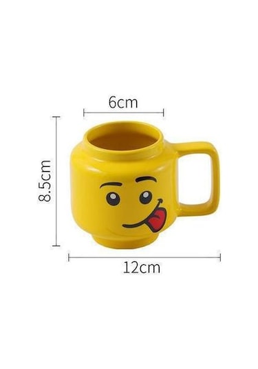 250ml Gülümseme Seramik Kupası Erkekler Ve Kadınlar İfade Karikatür Fincan Kahve Süt Çay İçme Kupası Noel Çocuk Hediye Kupası Kupalar Sarı Altın - Beyaz