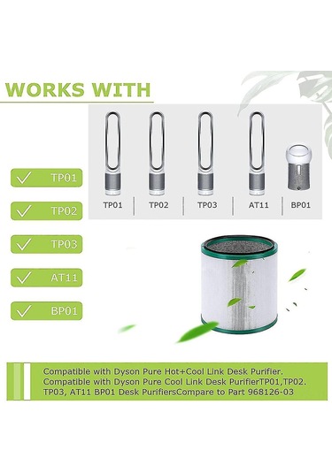 Yunboo  Tp01 Tp02 Tp03 Am11 Bp01 İçin 3'lü Hepa + Aktif Karbon + Ön Filtre, Hava Temizleyici Filtresi 968126-03 Yerine Geçer Renkli