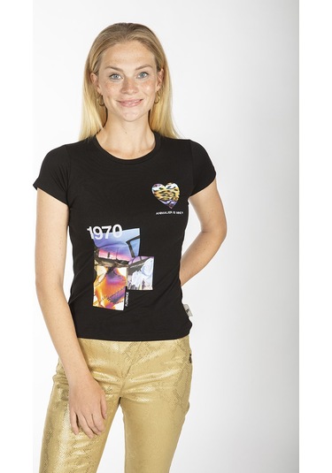 ROBERTO CAVALLI  Kadın T'shirt RRC5495L Siyah