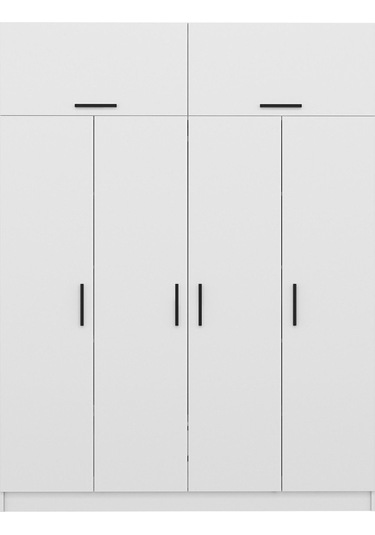 Kale 4 Kapaklı Zincir Dolap-yüklük - Beyaz 235cm Beyaz