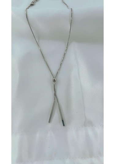 Kadın Ayarlana Bilinir Zincir Çelik Kolye Gümüş Renk