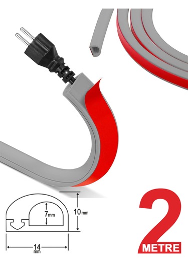 Greentech Esnek Kablo Kanalı Gri / Gt-kk02