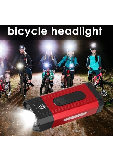 Xbyc 6127 800 Lümen Bisiklet Ön Lamba Far Aydınlatma Usb Şarjlı Kırmızı Siyah