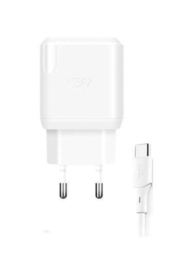 Xiaomi 12x İle İle Uyumlu - 18w Qc 3.0 Type C Hızlı Şarj Aleti Ve Type C Kablo Qct30 18w Beyaz