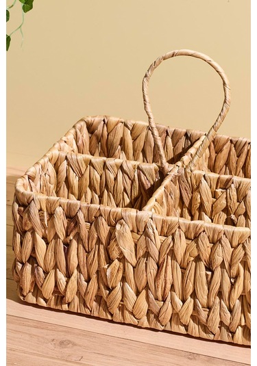 Cliento Hasır 4 Bölmeli Organizer Sepet Kahverengı Kahverengi