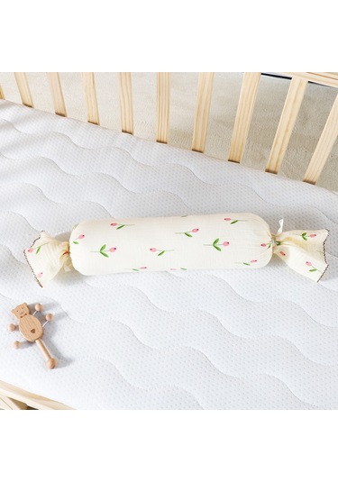 Şeker Silindir Yastık Bebek Boyun Yastığı Yumuşak Ve Güvenli No.09 Ekru
