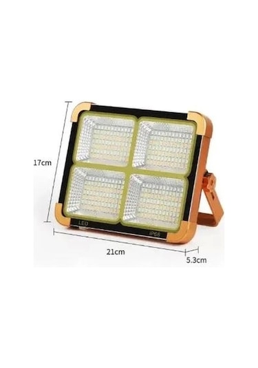 200 Watt Güneş Enerjili Solar Projektör Ve Kamp Aydınlatması Fener Işıldak Ve Powerbank