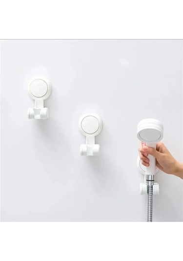 Folinda Banyo Duş Başlığı Tutucusu: Delme Yok Suction Tabanlı, Ayarlanabilir, 3kg Yük Taşıma, Zımpara İle Temizlenir, Modern Mat Finish Aksesuarı Beyaz