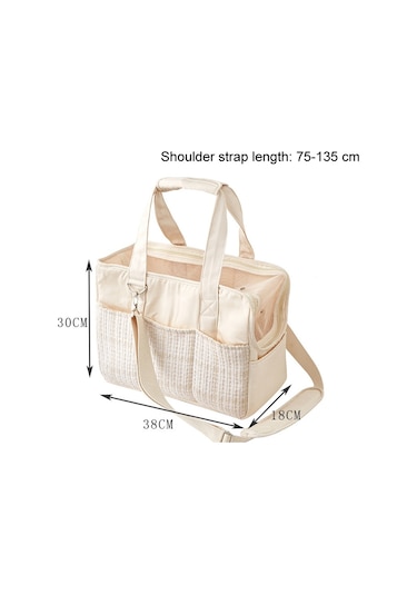 Cbtx Taşınabilir Pamuk Kanvas Gezi Omuz Kedi Çantası Bej