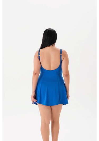 4018my Elbiseli Mayo Sax Mavisi Çok Renkli