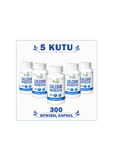 İlim Calcium Magnesium D3 Takviye Edici Gıda 5 x 60 Bitkisel Kapsül