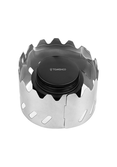 Tomshoo Siyah Taşınabilir Mini Alüminyum Alaşımlı Alkol Sobası Siyah