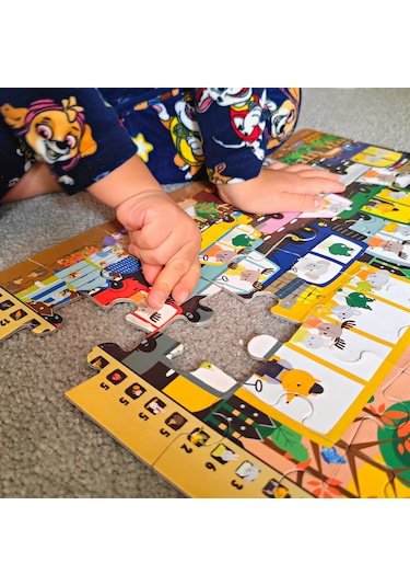 Doerkids Park Ara-Bul Yer Puzzle | Eğitici Puzzle 35 Parça Dev Puzzle