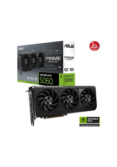 Asus Prıme-rtx5060-o8g, 8gb, 128bit, Gddr7, 1xhdmı, 3xdp Gamıng Ekran Kartı