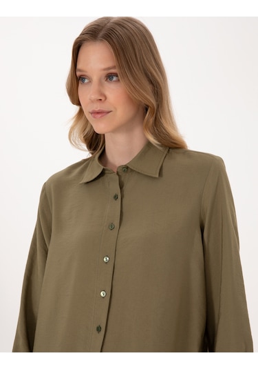 Pierre Cardin Kadın Haki Gömlek Desenli 50318219-vr027 Haki