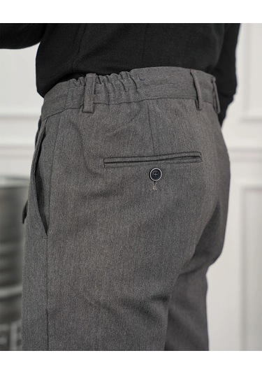 Modefendi Pamuk Likra Slim Fit Jogger Pantolon Gri